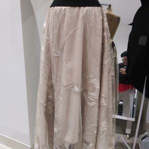 Champagne floral embossed skirt